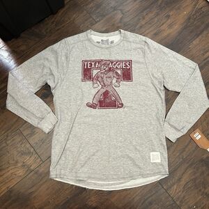 Men’s Retro Brand Texas A&M Aggies Ol Sarge Deconstructed Long Sleeve Large NWT